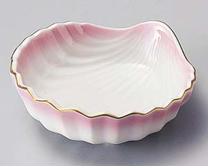 【まとめ買い10個セット品】和食器 ツ098-188 ピンク吹貝型小鉢【キャンセル/返品不可】【メイチョー】