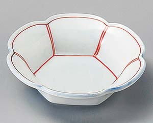 【まとめ買い10個セット品】和食器 カ098-168 赤筋入六ツ山小鉢【キャンセル/返品不可】【メイチョー】