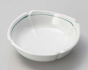 【まとめ買い10個セット品】和食器 ロ097-158 白釉緑線 スミ切浅小鉢【キャンセル/返品不可】【メイチョー】
