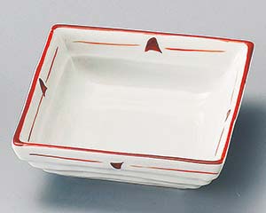 【まとめ買い10個セット品】和食器 ロ101-018 赤絵千鳥角鉢【キャンセル/返品不可】【メイチョー】