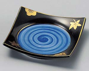 【まとめ買い10個セット品】和食器 ミ100-048 黒釉春秋正角皿【キャンセル/返品不可】【メイチョー】