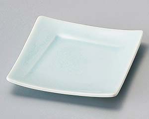 【まとめ買い10個セット品】和食器 イ101-198 青白磁4.0角皿【キャンセル/返品不可】【メイチョー】