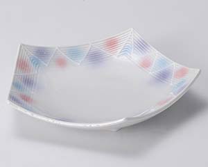 【まとめ買い10個セット品】和食器 ミ119-258 淡雪三色吹五角 天皿【キャンセル/返品不可】【メイチョー】