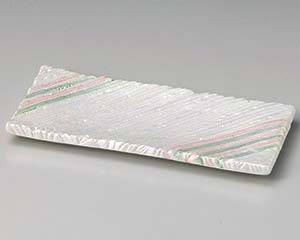 【まとめ買い10個セット品】和食器 ユ135-028 二色ラスターしのぎ長角10.0皿【キャンセル/返品不可】【メイチョー】