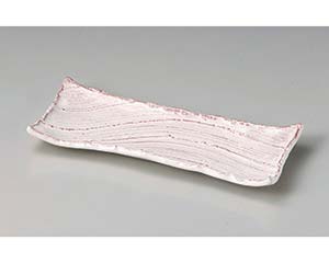 【まとめ買い10個セット品】和食器 ト136-088 紅粉引枯山水 長角皿 中【キャンセル/返品不可】【メイチョー】