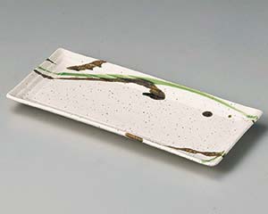 【まとめ買い10個セット品】和食器 ロ137-138 粉引黒オリベ流し段々サンマ皿【キャンセル/返品不可】【メイチョー】