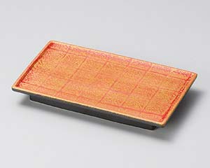 【まとめ買い10個セット品】和食器 ト142-118 金彩市松長角7.0高台皿【キャンセル/返品不可】【メイチョー】