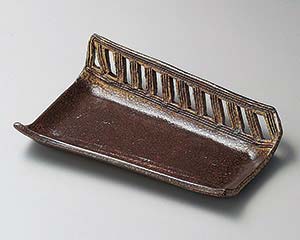 【まとめ買い10個セット品】和食器 ミ144-128 備前風透かし変形焼物(小)(手造り)【キャンセル/返品不可】【メイチョー】