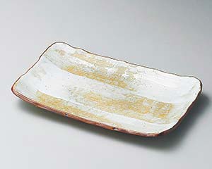 【まとめ買い10個セット品】和食器 ロ146-078 白油滴刷毛ナデ角7寸皿【キャンセル/返品不可】【メイチョー】