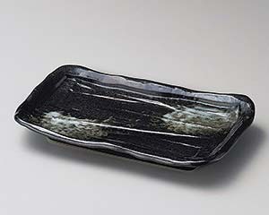 【まとめ買い10個セット品】和食器 オ149-148 削ぎ型焼物皿(黒)【キャンセル/返品不可】【メイチョー】