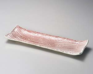 【まとめ買い10個セット品】和食器 ト157-118 紅粉引枯山水 長角皿 大【キャンセル/返品不可】【メイチョー】