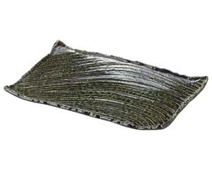 【まとめ買い10個セット品】和食器 ワ159-048 黒織部枯山水26cm角皿(小)【キャンセル/返品不可】【メイチョー】