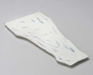 【まとめ買い10個セット品】和食器 ミ169-048 炭化土粉引 木目 13.0皿【キャンセル/返品不可】【メイチョー】