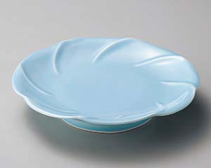 【まとめ買い10個セット品】和食器 テ206-268 青地輪花高台6.0皿【キャンセル/返品不可】【メイチョー】