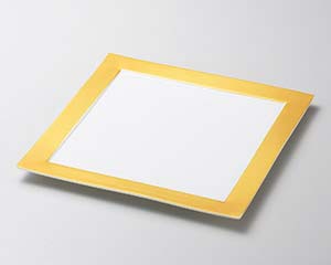 和食器 ミ185-088 ゴールドリム付27cm角皿【メイチョー】