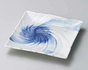 【まとめ買い10個セット品】和食器 タ191-248 星雲うず型正角皿【キャンセル/返品不可】【メイチョー】