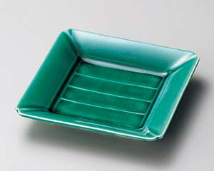 【まとめ買い10個セット品】和食器 ミ193-078 織部調正角皿【キャンセル/返品不可】【メイチョー】