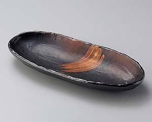 【まとめ買い10個セット品】和食器 ツ194-098 白刷毛唐津石目長皿(大)【キャンセル/返品不可】【メイチョー】