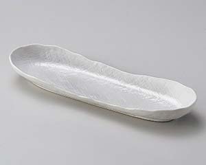 【まとめ買い10個セット品】和食器 ミ196-158 白マット舟形長皿【キャンセル/返品不可】【メイチョー】