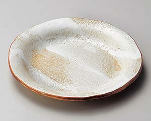 【まとめ買い10個セット品】和食器 ロ210-228 白油滴刷毛4.5反り丸皿【キャンセル/返品不可】【メイチョー】