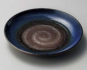 【まとめ買い10個セット品】和食器 ホ207-058 青釉吹8.0皿【キャンセル/返品不可】【メイチョー】