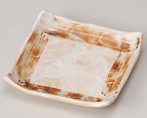 【まとめ買い10個セット品】和食器 ロ217-158 志野 4寸正角皿【キャンセル/返品不可】【メイチョー】