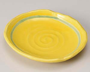 【まとめ買い10個セット品】和食器 ア222-028 黄釉5.0多用皿【キャンセル/返品不可】【メイチョー】