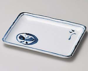 【まとめ買い10個セット品】和食器 ロ223-128 丸紋蝶長角銘々皿【キャンセル/返品不可】【メイチョー】