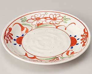 【まとめ買い10個セット品】和食器 ヤ229-718 粉引釉古代赤絵5.0皿【キャンセル/返品不可】【メイチョー】