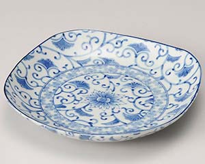 【まとめ買い10個セット品】和食器 キ229-148 藍彩四角5.0皿【キャンセル/返品不可】【メイチョー】