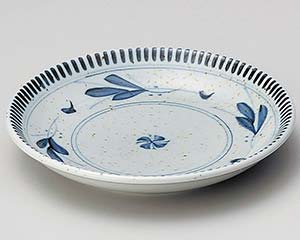 【まとめ買い10個セット品】和食器 ヤ229-328 益子風ツタ5.0皿【キャンセル/返品不可】【メイチョー】