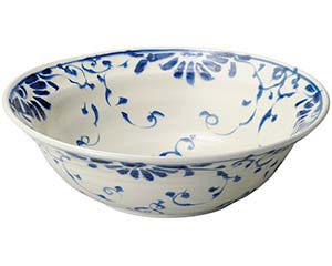 和食器 ミ241-018 安南呉須更紗 手挽き大盛鉢【メイチョー】