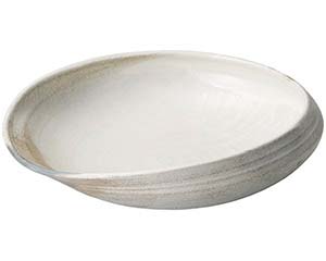 和食器 メ241-098 灰釉粉引13.0変型鉢【メイチョー】