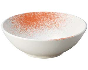 和食器 ワ244-038 白玉粉引ピンク吹尺盛鉢(ビュッフェスタイル)