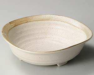 【まとめ買い10個セット品】和食器 カ253-088 砂うのふ渕茶三ツ足変形大鉢【キャンセル/返品不可】【メイチョー】