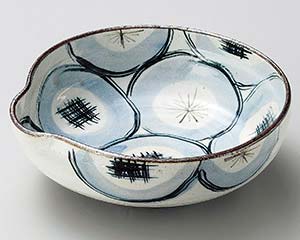 【まとめ買い10個セット品】和食器 テ256-068 粉引呉須丸紋片口7.0鉢【キャンセル/返品不可】【メイチョー】