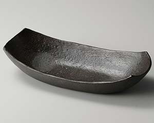 【まとめ買い10個セット品】和食器 ロ251-148 炭化土長鉢【キャンセル/返品不可】【メイチョー】