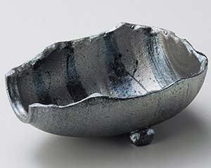 【まとめ買い10個セット品】和食器 メ262-068 黒窯変7.0変型鉢【キャンセル/返品不可】【メイチョー】