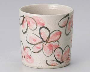 【まとめ買い10個セット品】和食器 ユ281-058 花園桃色ロックカップ【キャンセル/返品不可】【メイチョー】