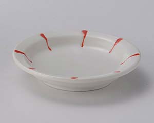 【まとめ買い10個セット品】和食器 テ303-418 真白マット朱十草小皿【キャンセル/返品不可】【メイチョー】