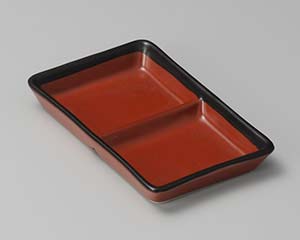 【まとめ買い10個セット品】和食器 ロ306-158 朱塗り渕茶二品皿【キャンセル/返品不可】【メイチョー】