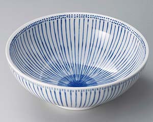 【まとめ買い10個セット品】和食器 カ320-088 古染十草麺鉢【キャンセル/返品不可】【メイチョー】