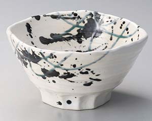 【まとめ買い10個セット品】和食器 ミ332-298 粉引墨吹4.5三ツ押丼【キャンセル/返品不可】【メイチョー】