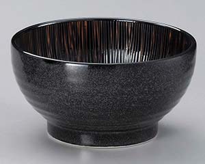 【まとめ買い10個セット品】和食器 イ335-198 漆黒乱十草5.5釜上丼【キャンセル/返品不可】【メイチョー】