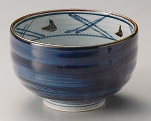 【まとめ買い10個セット品】和食器 ネ341-128 呉須巻錆点5.0丼【キャンセル/返品不可】【メイチョー】