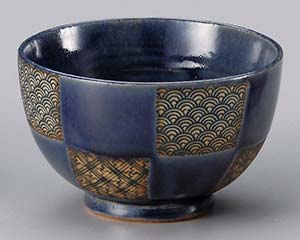 【まとめ買い10個セット品】和食器 テ344-058 藍市松青海波夏目型多用丼【キャンセル/返品不可】【メイチョー】