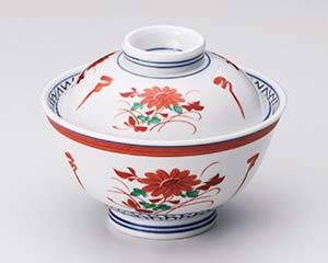【まとめ買い10個セット品】和食器 テ356-158 赤絵菊反蓋丼【キャンセル/返品不可】【メイチョー】