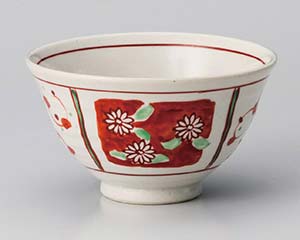 【まとめ買い10個セット品】和食器 ハ364-038 間取赤絵軽々飯碗【キャンセル/返品不可】【メイチョー】