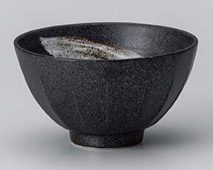 【まとめ買い10個セット品】和食器 イ365-048 黒備前白刷毛ソギ飯碗【キャンセル/返品不可】【メイチョー】