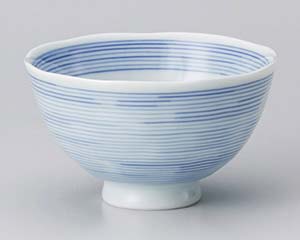 【まとめ買い10個セット品】和食器 ロ366-638 紺千筋飯碗ミニ【キャンセル/返品不可】【メイチョー】